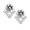 Load image into Gallery viewer, Cubic Zirconia VIP Paw Print Post Earrings in Sterling Silver
