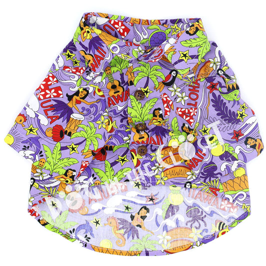 Aloha Purple Hawaiian Shirt front view