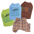 Load image into Gallery viewer, Brown & Lime Seersucker Boxer Shorts for Dogs alternate view
