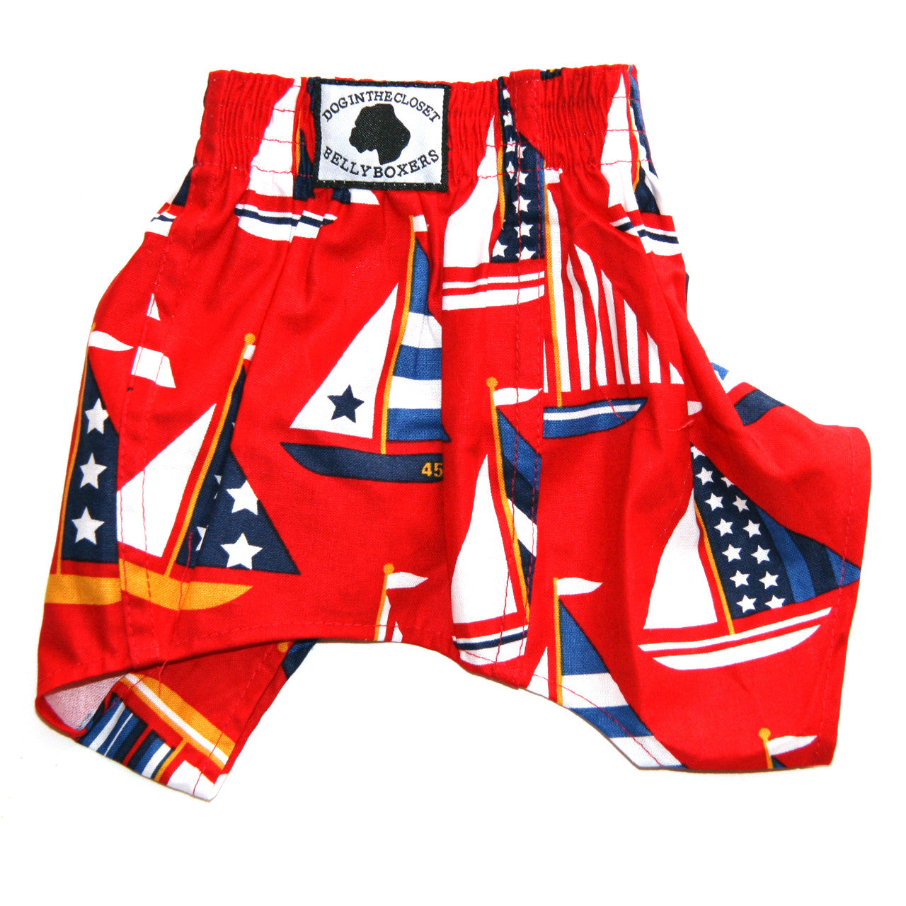 Sailboats Belly Boxers for Dogs back view