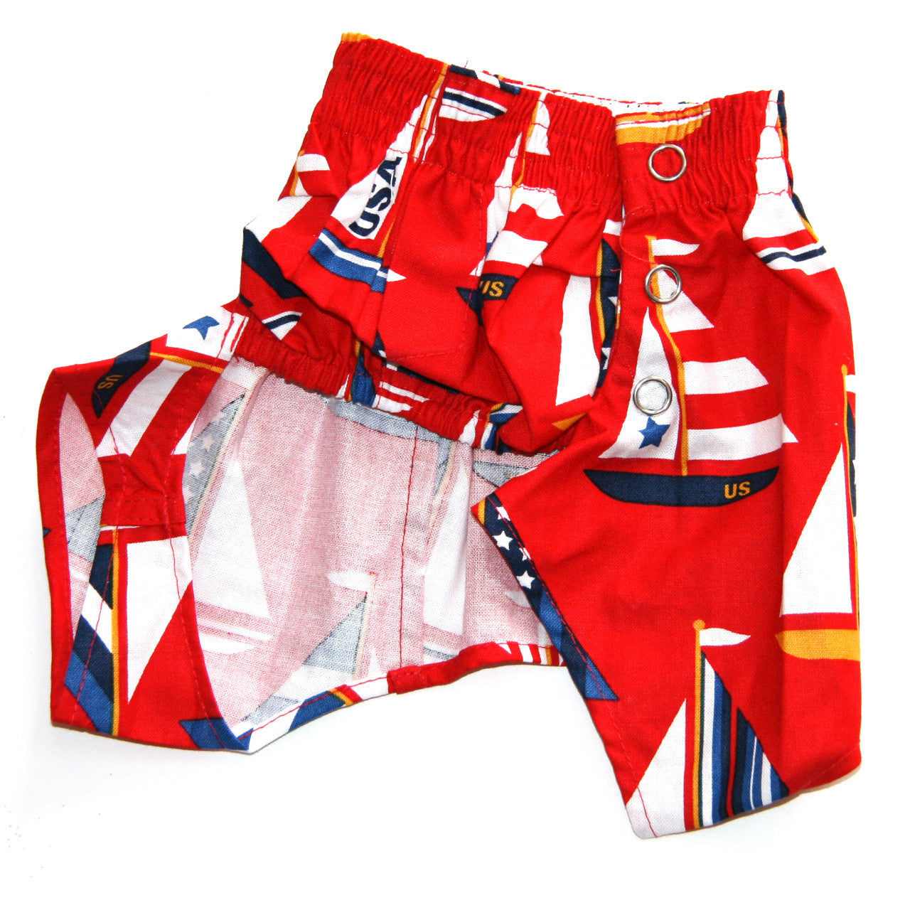 Sailboats Belly Boxers for Dogs front view