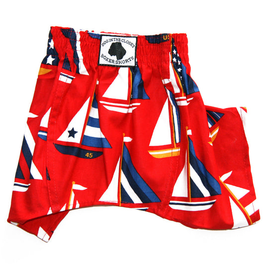 Sailboats Boxer Shorts for Dogs back view
