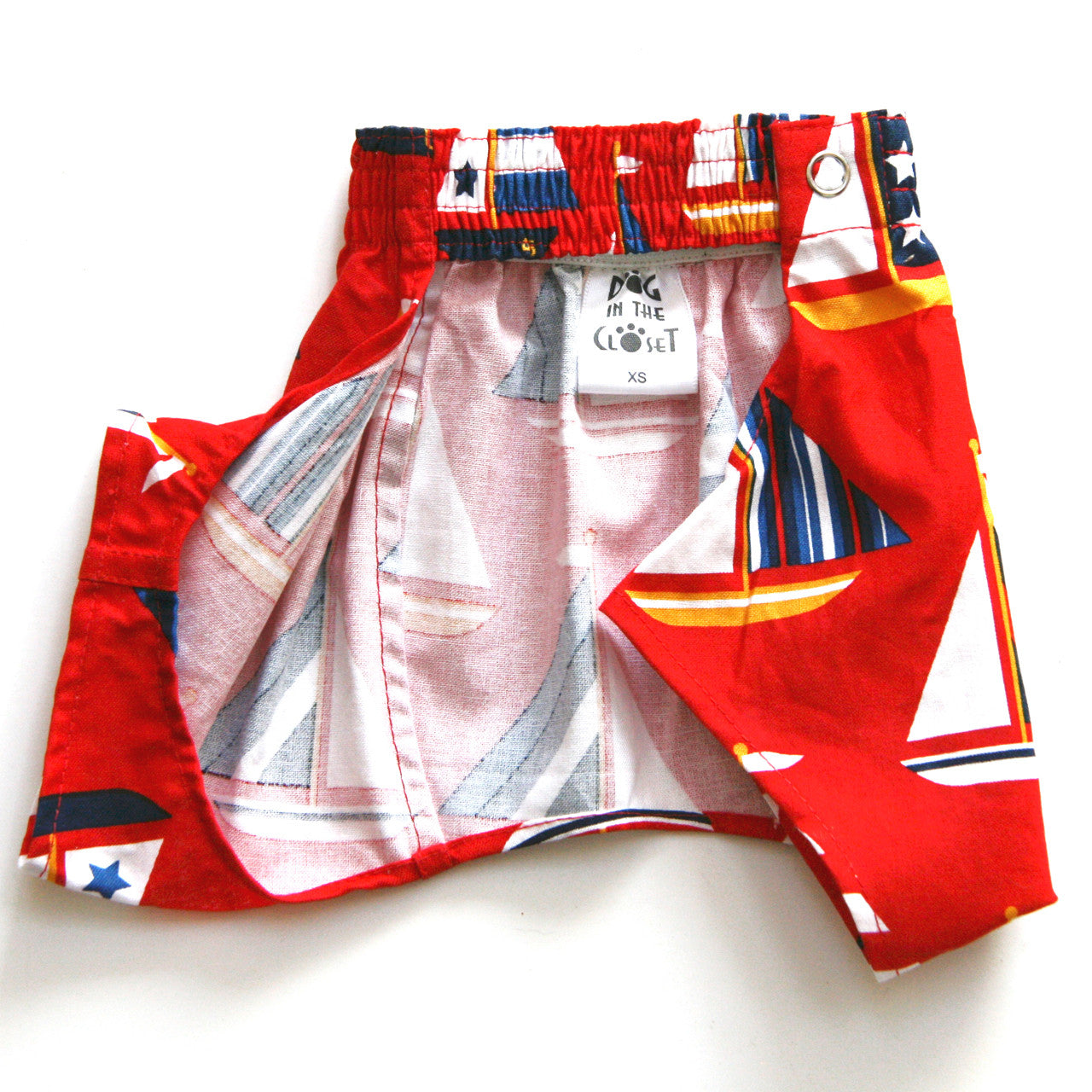 Sailboats Boxer Shorts for Dogs front view