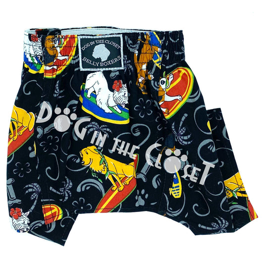 Surfer Dog Belly Boxer Shorts for Dogs back view