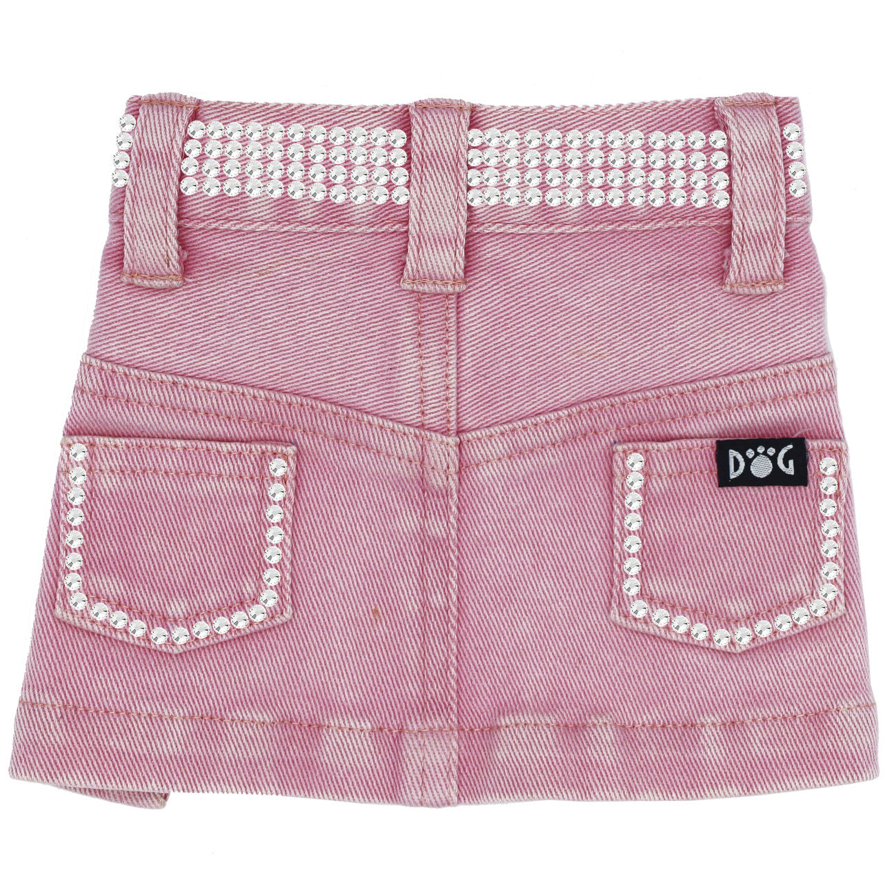 Pink Jane Denim Dog Skirt with Rhinestones for dogs