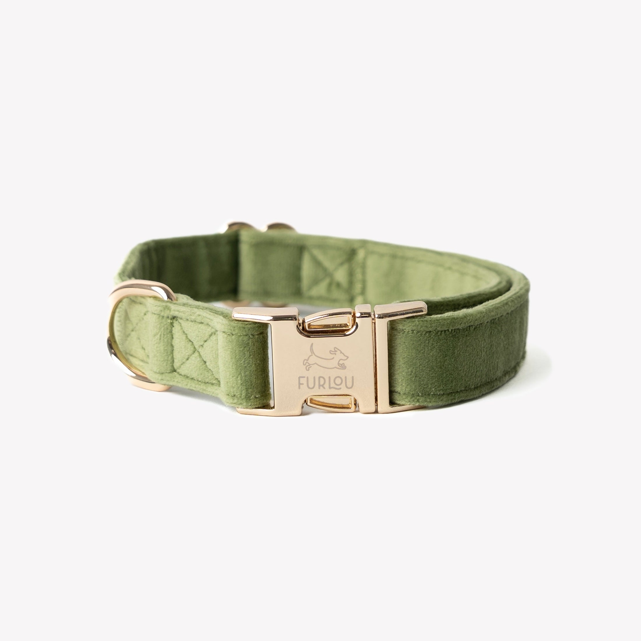 'Green' - Velvet Dog Collar 
