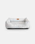 Load image into Gallery viewer, Chester & Lee | Velvet Sleeper Dog Bed Light Blue Zebra
