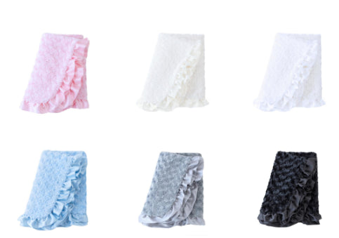 Baby Ruffle Blanket Baby Blue