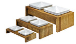 Artisan Double Wood Feeder Bamboo