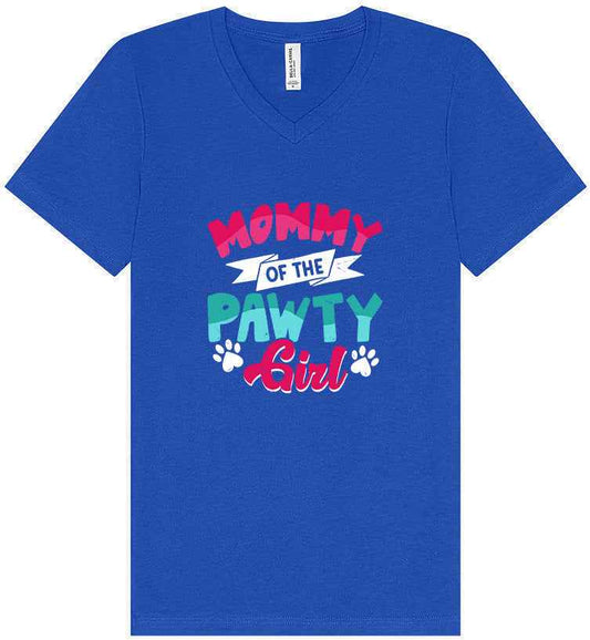 Mommy of the Pawty Girl Unisex V-Neck Shirt