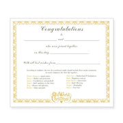 Bride's Collection Certificate