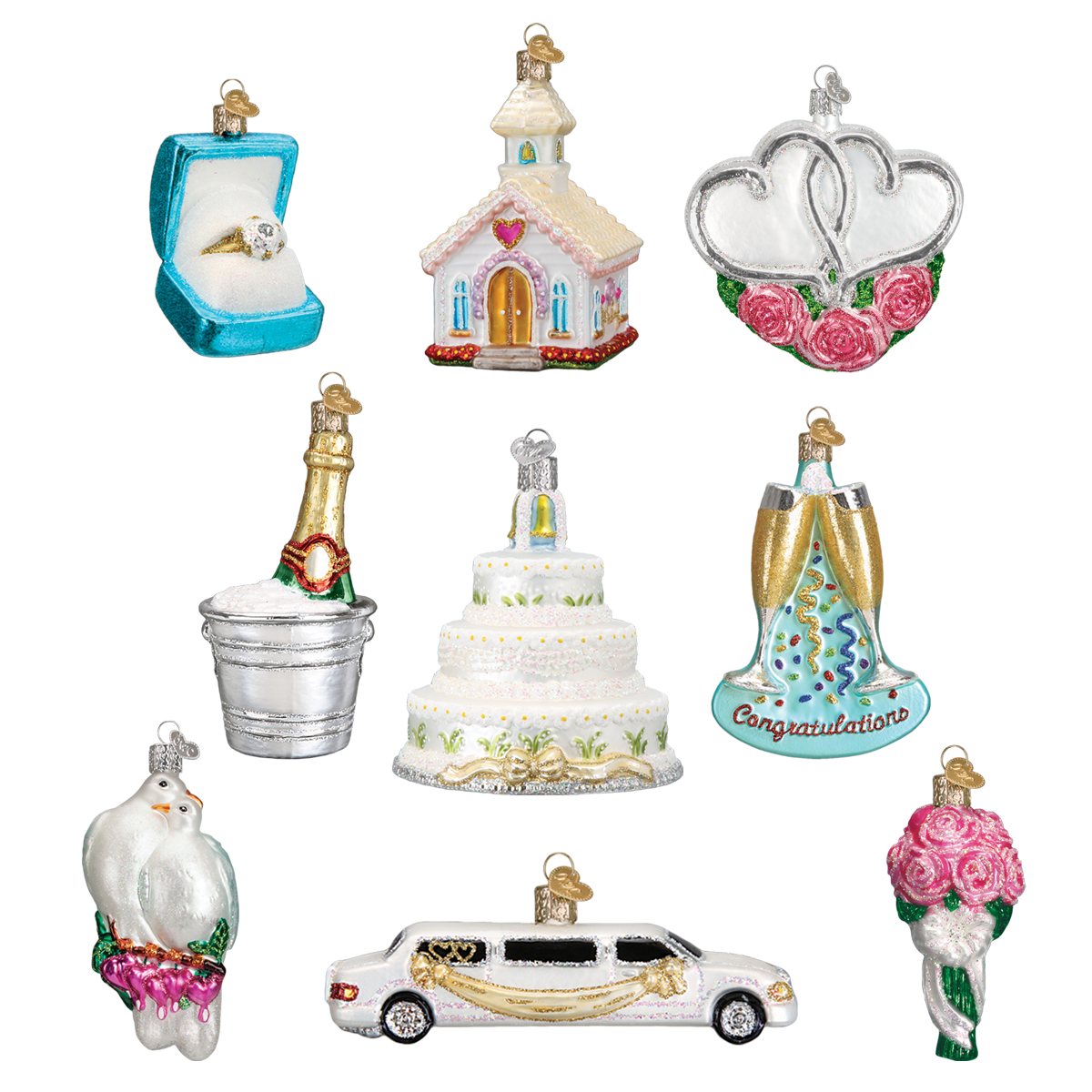 Just Married Collection Ornaments - Southlake Paws