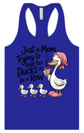 Load image into Gallery viewer, Just a Mom Trying To Keep Her Ducks... Women's Racerback Tank
