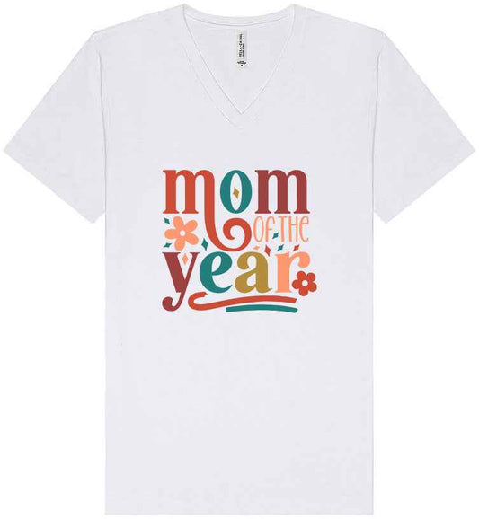 Colorful Mom of the Year Unisex V-Neck Shirt