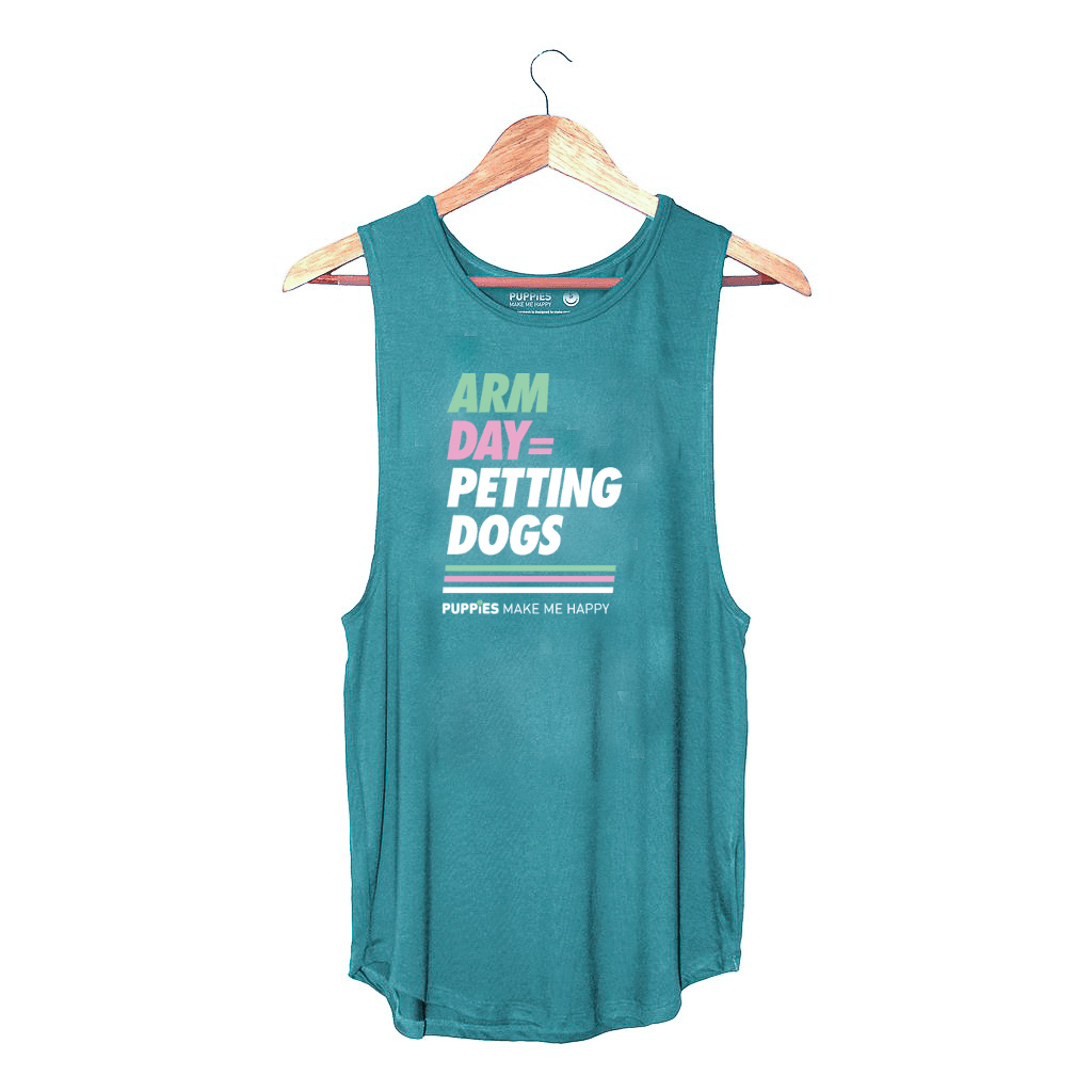 Arm Day = Petting Dogs Tank Top | Gift for Dog Lovers & Dog Moms