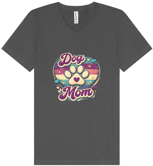 Retro Dog Mom Unisex V-Neck Shirt