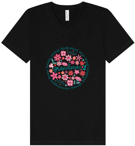 Flowers for Grandma Unisex V-Neck Shirt