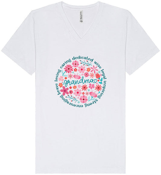 Flowers for Grandma Unisex V-Neck Shirt