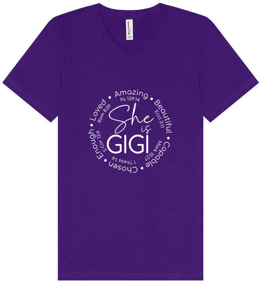 Biblical Gigi Unisex V-Neck Shirt