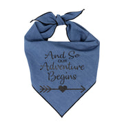 Wedding Bandana | Engagement Bandana, And So Our Adventure Begins, Denim Dog Bandana