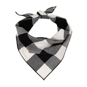 Buffalo Plaid Dog Bandana, Black & White Luxe Flannel