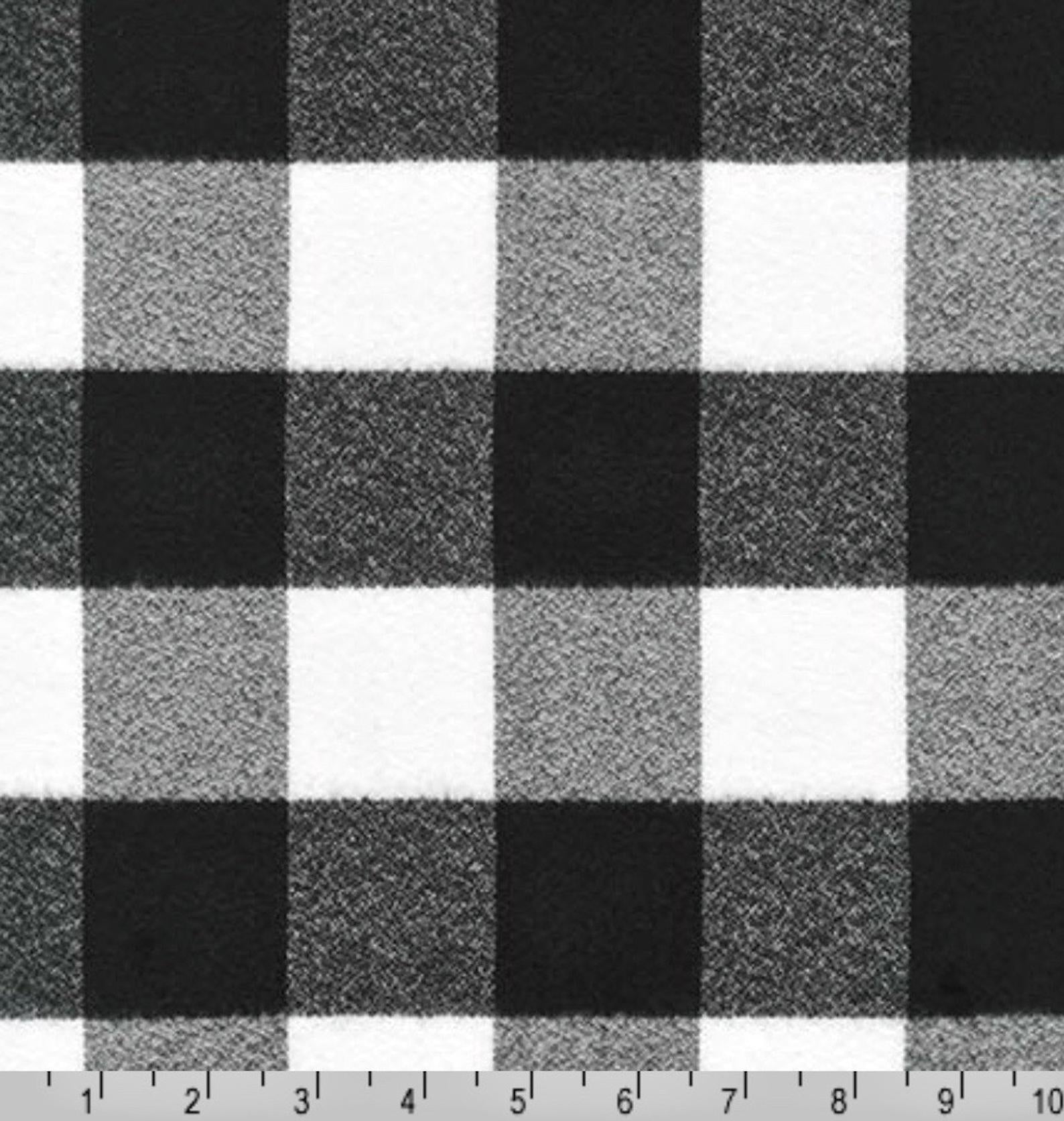Buffalo Plaid Dog Bandana, Black & White Luxe Flannel - Southlake Paws