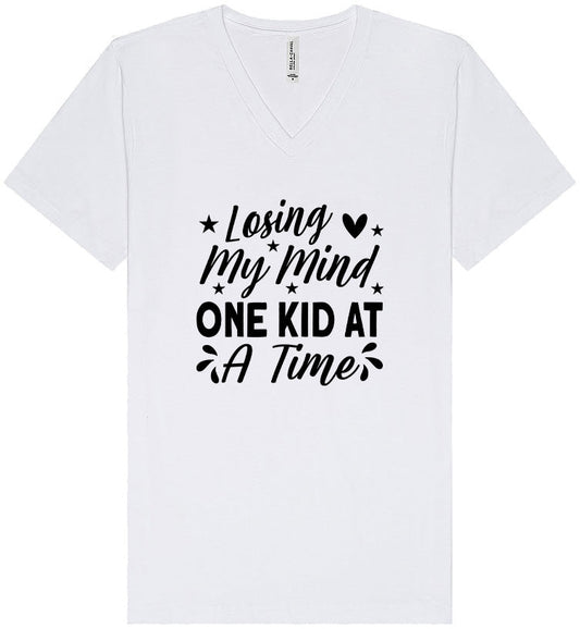 Losing My Mind One Kid at a Time Unisex V-Neck Shirt