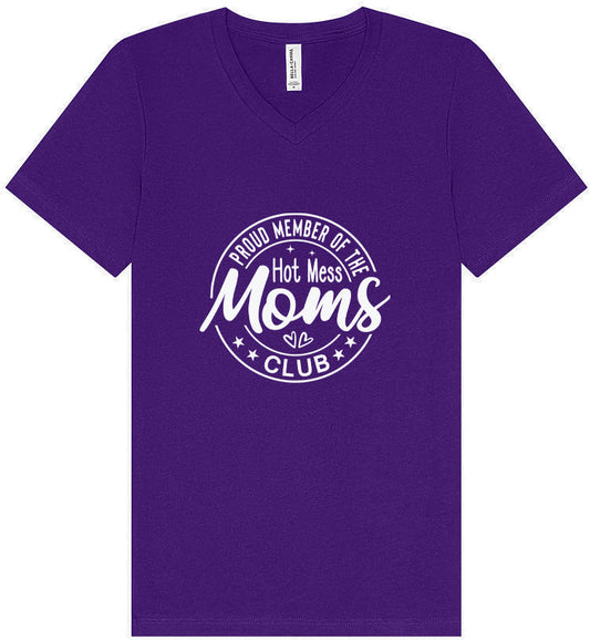 Hot Mess Moms Club Unisex V-Neck Shirt