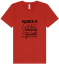 Load image into Gallery viewer, Silence is Suspicious Unisex V-Neck Shirt
