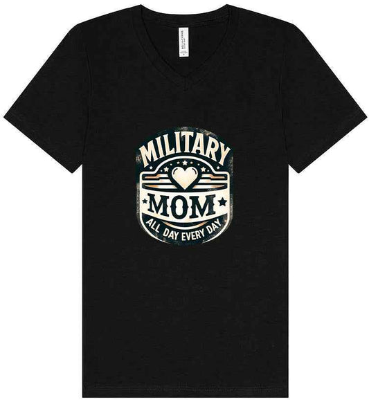 Proud Military Mom Unisex V-Neck Shirt