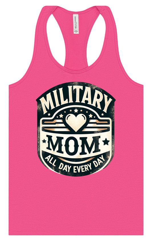 Proud Military Mom Women's Racerback Tank