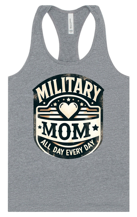 Proud Military Mom Women's Racerback Tank