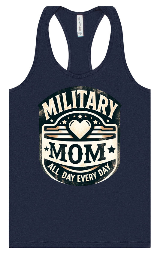 Proud Military Mom Women's Racerback Tank