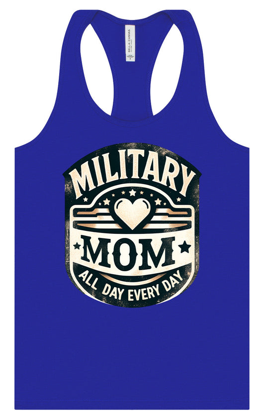 Proud Military Mom Women's Racerback Tank