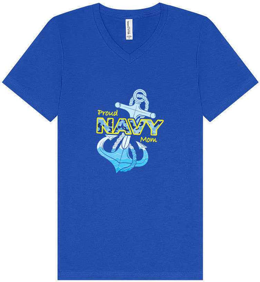 Proud Navy Mom Unisex V-Neck Shirt