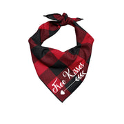 Valentine Bandana Buffalo Plaid | Red Flannel Dog Bandana - Valentines Bandana| Free Kisses