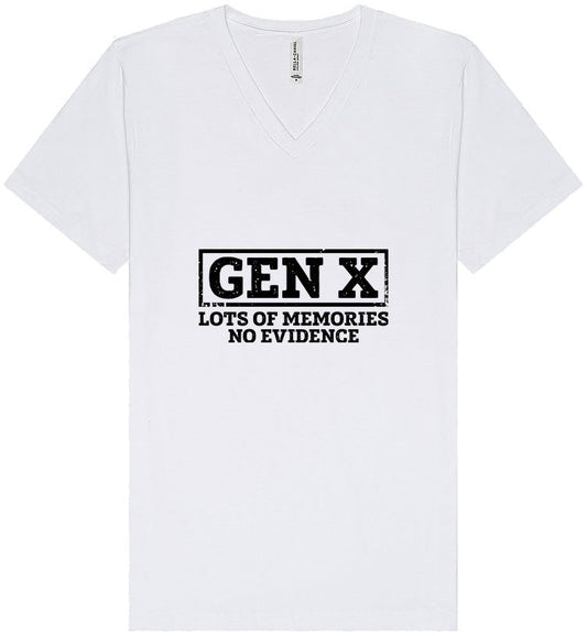 Gen X No Evidence Unisex V-Neck Shirt