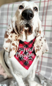 Christmas Dog Bandana | Holiday Bandana | My First Christmas