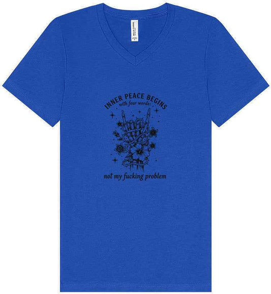 Inner Peace Begins With... Unisex V-Neck Shirt