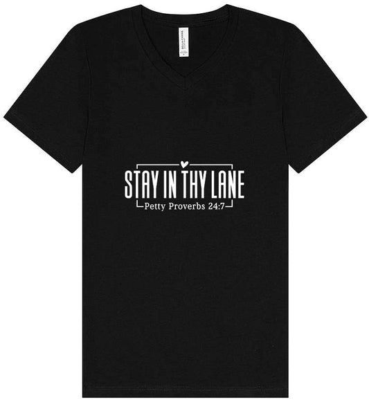 Stay in Thy Lane Unisex V-Neck Shirt