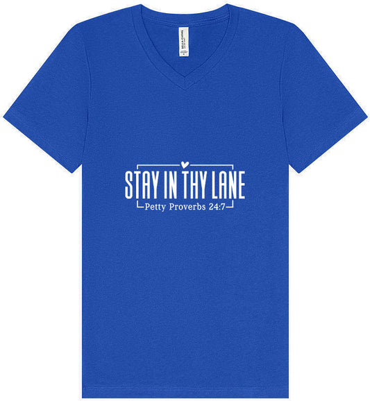 Stay in Thy Lane Unisex V-Neck Shirt