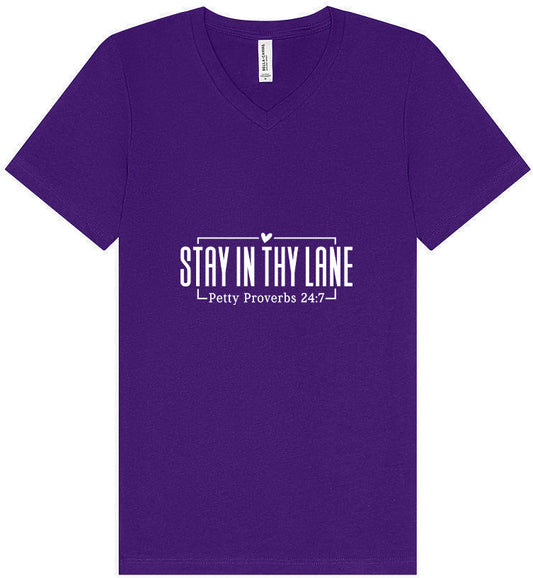 Stay in Thy Lane Unisex V-Neck Shirt
