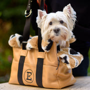 Hammered Leather And Fur Dog Carrier