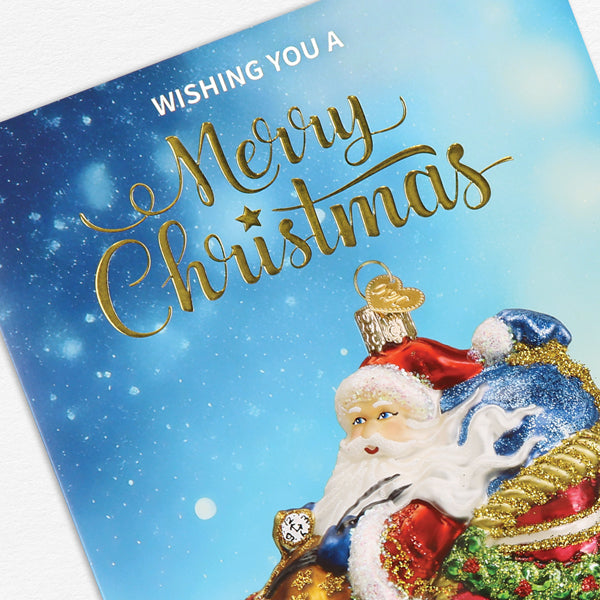 Santa In Sleigh Christmas Card - Southlake Paws