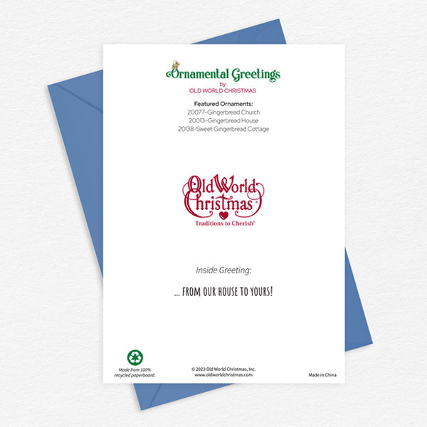 Gingerbread Houses Christmas Card - Southlake Paws