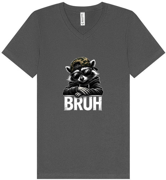 Bruh Raccoon Unisex V-Neck Shirt