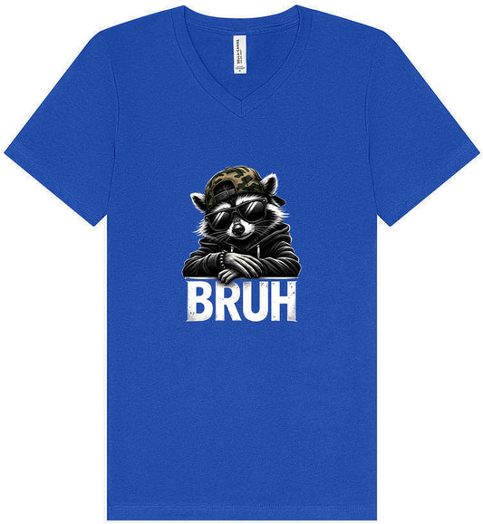Bruh Raccoon Unisex V-Neck Shirt