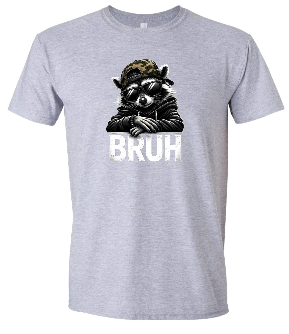 Bruh Raccoon Children's Gildan Soft Shirt