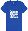 Load image into Gallery viewer, Chasing Toddlers and Jesus Unisex V-Neck Shirt
