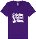 Load image into Gallery viewer, Chasing Toddlers and Jesus Unisex V-Neck Shirt
